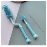 3-in-1 Baby Bottle Cleaning Brush Set – Soft Silicone Bristles – USA Seller