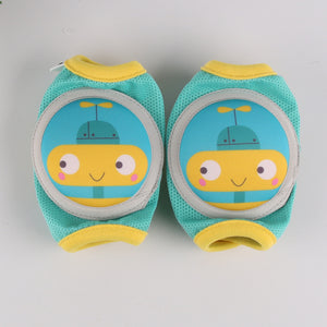 Assorted baby knee pads displayed in a circular arrangement