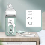 Baby holding smart feeding bottle – safe temperature for infant feeding – sold in USA