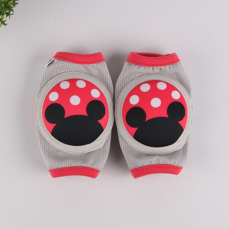 Blue and orange baby knee pads with basketball print