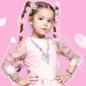 Creative jewelry designer set for kids to make bracelets and necklaces