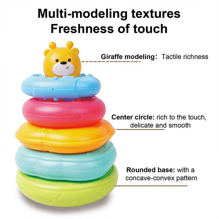 Durable BPA-free stacking rings toy set for babies and toddlers