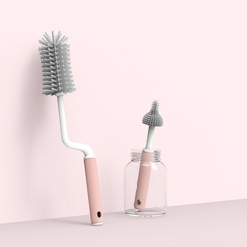 Durable silicone baby bottle brush set for easy cleaning – anti-scratch bristles – sold in USA