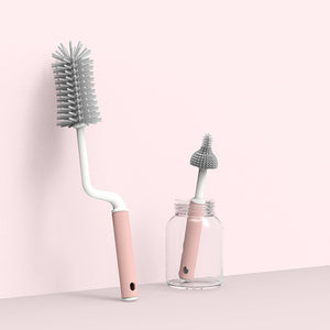 Durable silicone baby bottle brush set for easy cleaning – anti-scratch bristles – sold in USA