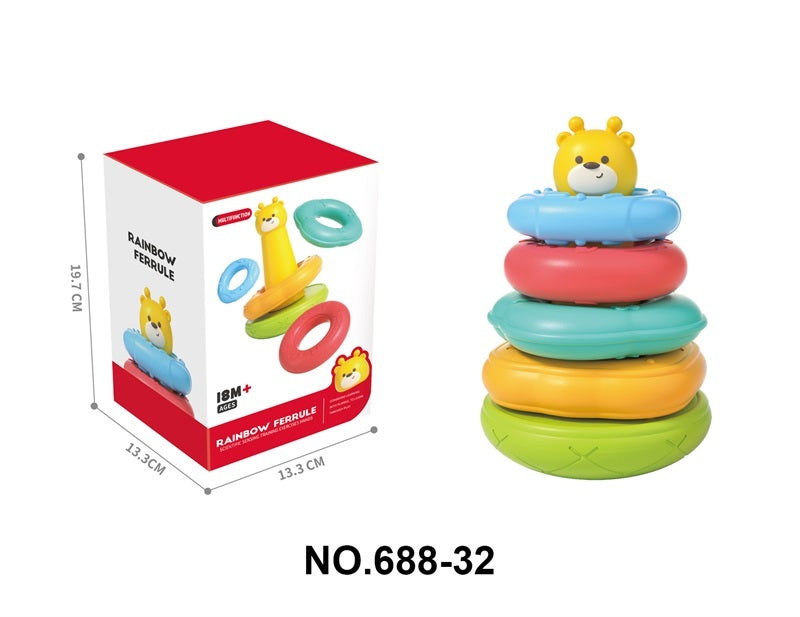 Ergonomic baby stacking rings with easy grip for little hands