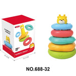 Ergonomic baby stacking rings with easy grip for little hands