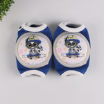 Green and black baby knee pads with Mickey Mouse face