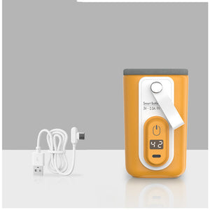 Green thermal baby bottle with temperature sensor – perfect for travel – US shipping