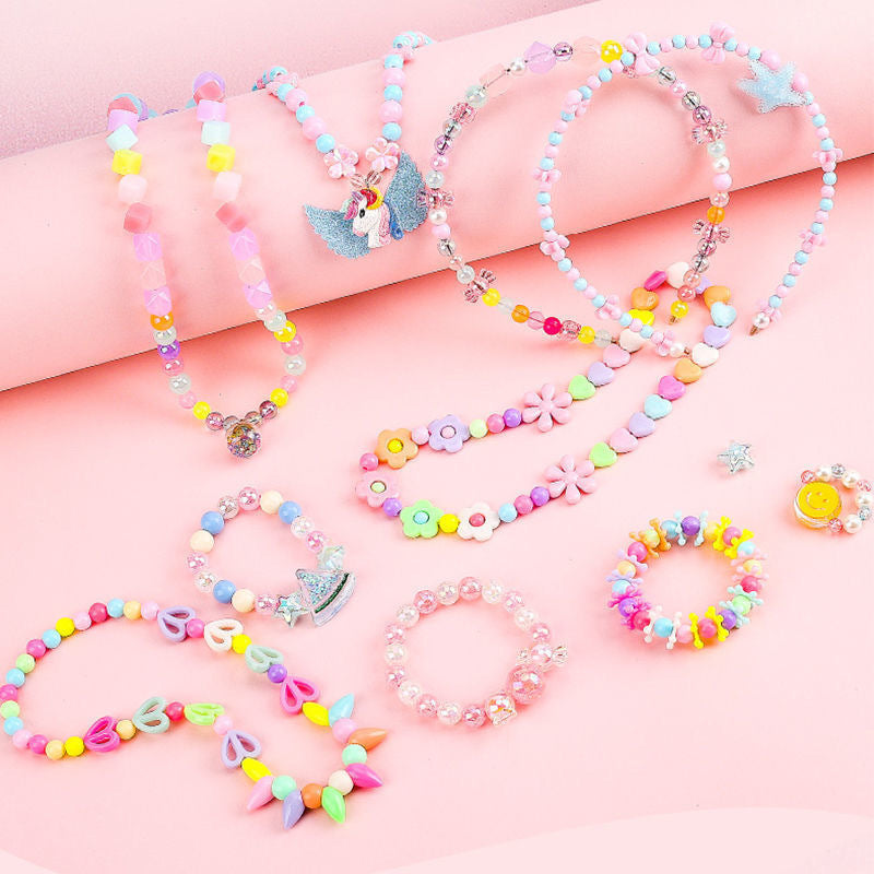 Handmade beaded necklaces and bracelets displayed on black bust stands