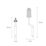Measurement diagram of baby bottle brush and nipple cleaner – ergonomic design – USA based