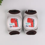 Pair of baby crawling knee pads with cartoon animal print