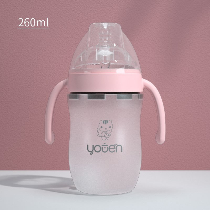 Pink Baby Sippy Bottle – Wide Neck, Durable, Safe – Ships from USA