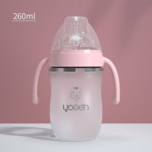 Pink Baby Sippy Bottle – Wide Neck, Durable, Safe – Ships from USA