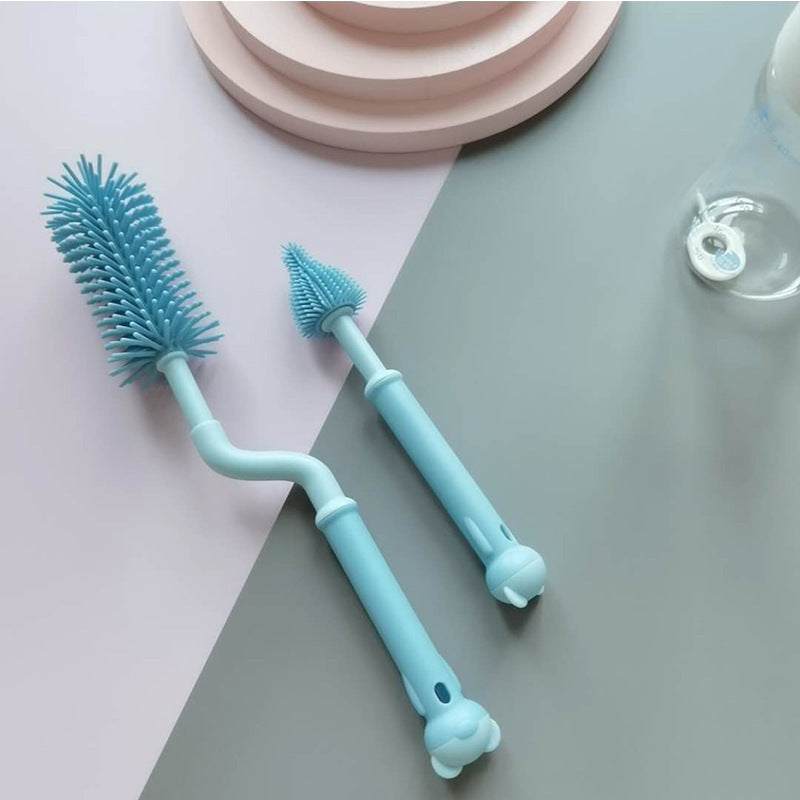 Silicone Baby Bottle Brush Set – Deep Cleaning Tools – Ships from USA