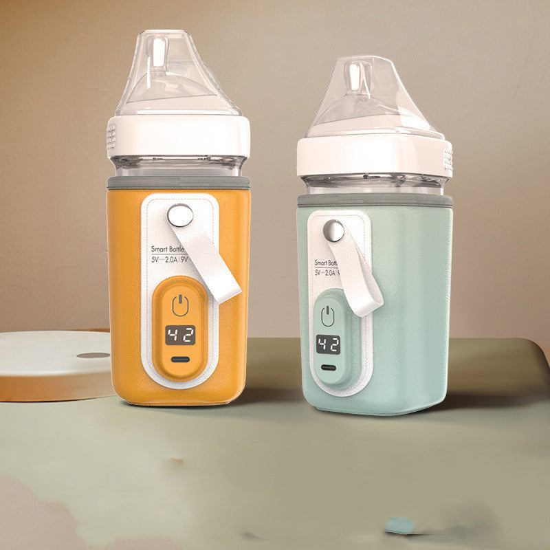 Smart baby bottles with temperature display – orange and green – warming function – USA warehouse
